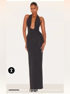 Pretty Little Things Slinky Extreme Plunge Maxi Dress